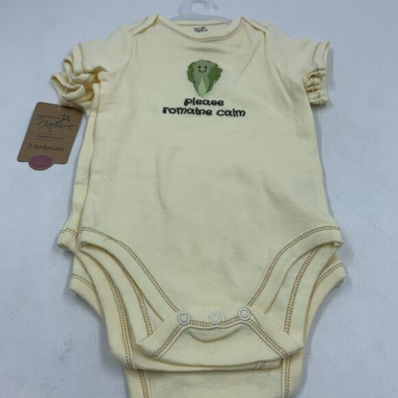 Touched by Nature baby bodysuits 3-6 mo 3/Pk Organic Cotton Soft Cool NEW - Picture 1 of 8